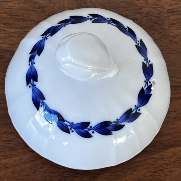 Noritake Simplicity In Blue Coffee Pot & Lid Japan Vintage '80s White Blue B132 - Picture 14 of 15